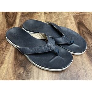 Men's Peter Millar Crown Hyperlight blue Nubuck leather thong Sandals Men's 11